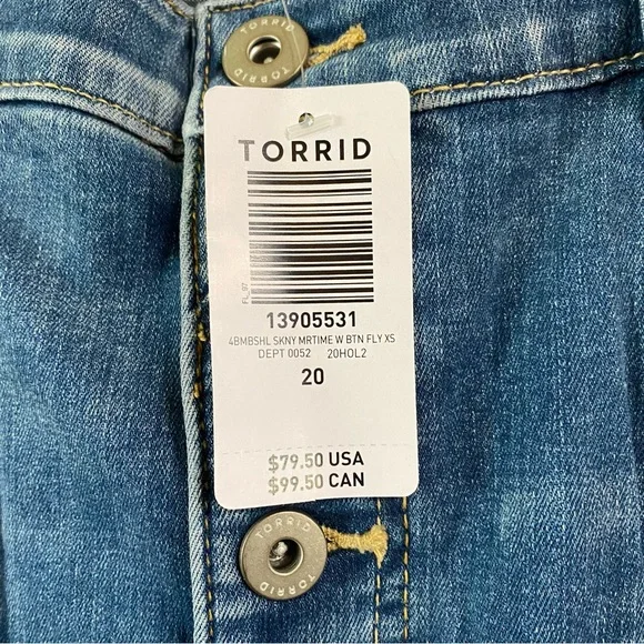 Torrid Bombshell Jeans Size 20XS Extra Short Ankle Blue High Waist Med Wash - Picture 5 of 11